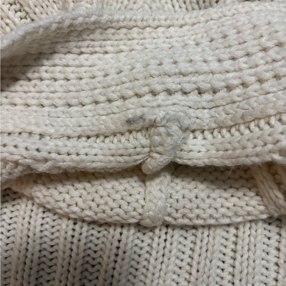 Y2K Wet Seal Women's Cream Cable Knit Short Sleeved Cardigan - Picture 8 of 8